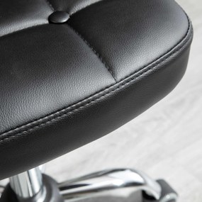 HOMCOM Zestaw 2 stołków roboczych, sztuczna skóra, ciemnoszare, 72–87 cm