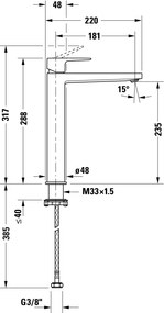 Duravit Manhattan jednouchwytowa bateria umywalkowa XL