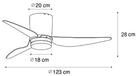 Wentylator sufitowy z lampą biały w komplecie z LED-em z pilotem - Patty Nowoczesny Oswietlenie wewnetrzne