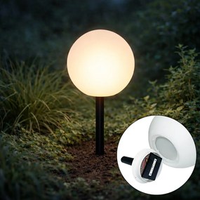 Lampa zewnętrzna biała 25 cm z wbudowaną diodą LED IP44 Solar RGBW - Ludger