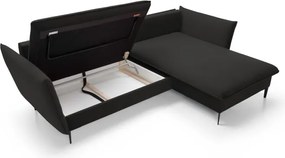 Narożnik GLOSS Prawostronny z funkcją spania, zestaw z poduszkami wolnostojący tkanina RIVIERA 16 Cappucino WERSAL