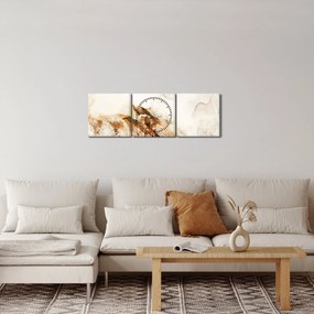 Obraz - Abstrakcja (z zegarem) (90x30 cm)