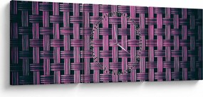 Obraz fioletowej tekstury (z zegarem) (90x30 cm)