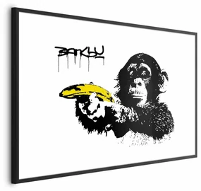 Plakat Banksy: Małpa 30x21 cm z ramą czarną z marginesem ARTGEIST B