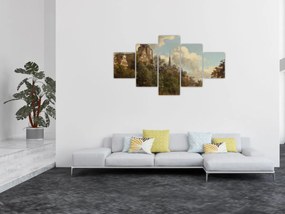 Obraz - Jan van der Heyden, View Down a Dutch Canal, reprodukcje (125x70 cm)