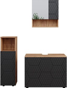 Zestaw mebli łazienkowych antracyt o strukturze plastra miodu 80x41x58.6 irma