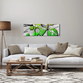 Abstrakcyjny obraz (z zegarem) (90x30 cm)
