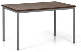 Stół do jadalni TRIVIA, ciemnoszara konstrukcja, 1200 x 800 mm, orzech
