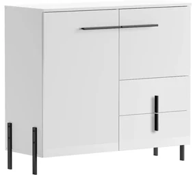 Komoda JUSTINE 100 2D2S biała/biały połysk FURNIVAL