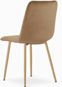 PROMOCJA Brązowe krzesło aksamitne LAVA ALMOND BROWN II. jakość