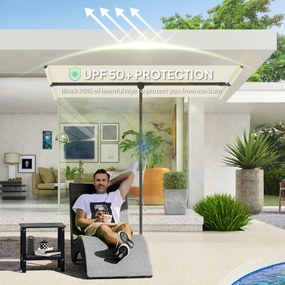 Outsunny Parasol Ogrodowy Obracający się o 180 Stopni z Ruchomym Masztem Aluminiowym 150x205cm Beżowy