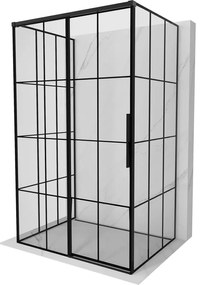 Mexen Rox-3S kabina prysznicowa 3-ścienna rozsuwana lewa 125 x 95 cm, czarna kratka, czarna - 8C2-125-095-70-77-3S-L