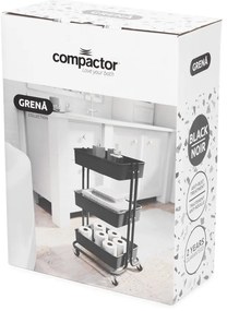 Czarny plastikowy regał na kółkach 43x36 cm Grena – Compactor