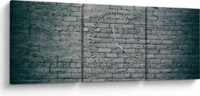 Obraz ściany z cegły (z zegarem) (90x30 cm)