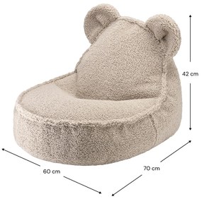 Jasnobrązowy dziecięcy worek do siedzenia z materiału bouclé Bear – Wigiwama