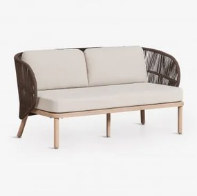 Sofa Ogrodowy Dwuosobowy Z Drewna Akacjowego I Plecionej Liny Capri Chocolate - Sklum