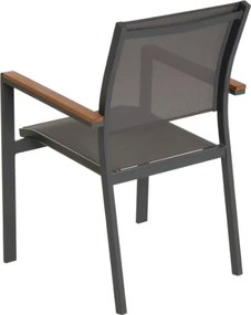 Krzesła ogrodowe aluminiowe, sztaplowane, 2 sztuki, antracyt