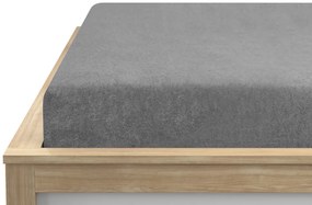 PrzytulneMieszkanie.pl Prześcieradło frotte jasnoszare 90 x 200 cm