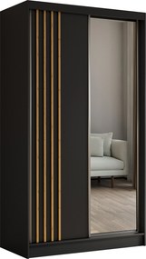 Szafa NELVIA - Czarny / Lamele Dąb artisan / Bez szuflad / 120 cm