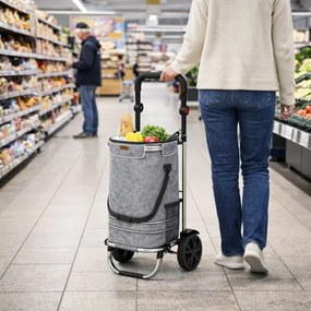 Torba na zakupy na kółkach EASY, 50l, szara Monzana