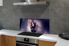 Panel szklany do Kuchni Kobieta Grająca na Gitarze