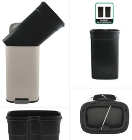 Spirella Kosz na śmieci z pedałem soft-close Akira 30 l, matowy szaro-brązowy, 30 l