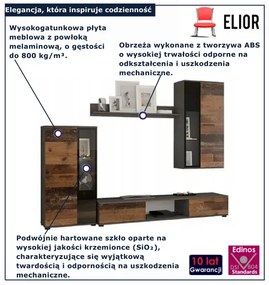 Industrialna meblościanka w kolorze starego drewna Z8-H27