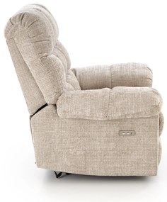 Fotel wypoczynkowy elektrycznie rozkładany beżowy AMORE