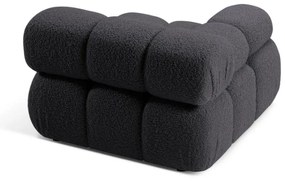 Antracytowy moduł sofy z materiału bouclé (lewostronny) Bellis – Micadoni Home