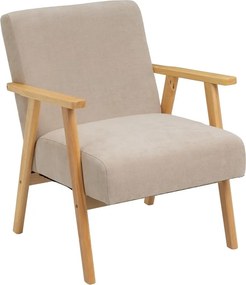 Beżowy fotel z tkaniny szenilowej Vintage – Casa Selección