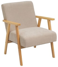 Beżowy fotel z tkaniny szenilowej Vintage – Casa Selección