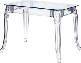 Transparentny stół stylizowany Ghost 120x80 ze szklanym blatem