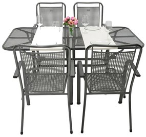 Metalowy zestaw ogrodowy SAVANA I. 1 + 4 Stół prostokątny 160x95 cm (CT0311)