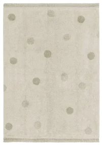 Zielono-kremowy bawełniany dywan dziecięcy tkany ręcznie odpowiedni do prania 120x160 cm Hippy Dots Olive – Lorena Canals