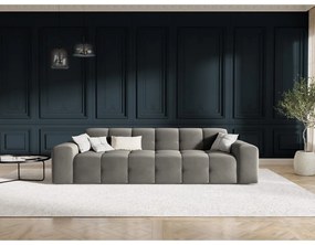 Szara aksamitna sofa 255 cm Kendal – Micadoni Home