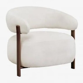 Zestaw 2 Foteli Z Tkaniny Chenille I Żelaza Jolie Brązowy Ciemny Drewno & Kremowo-beżowy Szenil - Sklum