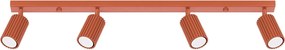 Lampa Sufitowa Minimalistyczny Karbon, Aluminium - 4 Źródło - L.81 X H.16.5 Cm - Ochra Czerwona