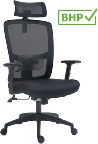 Fotel biurowy siatkowy Praxis do pracy przy komputerze, zgodny z normą BHP