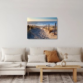 Obraz na szkle - Droga na plażę Morza Północnego, Holandia (70x50 cm)