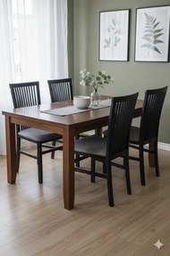 Drewniane klasyczne krzesło tapicerowane czarny + grafit E0-Z74