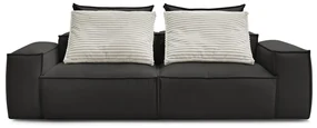 Czarna sofa z imitacji skóry 260 cm Boheme – Bobochic Paris