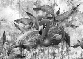 Obraz - Graffiti z flamingami (70x50 cm)