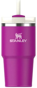 Różowy termos ze słomką ze stali nierdzewnej 600 ml Quencher H2.0 FlowState Tumbler Violet Blossom – Stanley