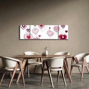 Obraz malowanych serc (170x50 cm)