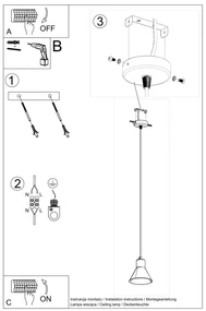 Lampa wisząca TAZILA 1 czarna SOLLUX  LIGHTING