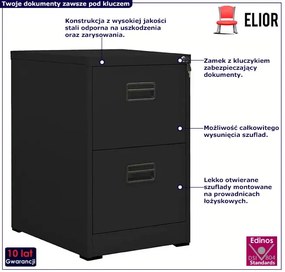 Czarny kontenerek na klucz pod biurko - Otwela 3X
