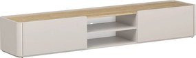 Szafka RTV Elivo 220 cm z szufladą - kaszmir / dąb olejowany