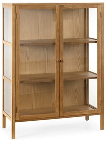 Witryna w dekorze dębu w naturalnym kolorze 90x126x40 cm Ceci – MOME