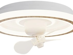 Biała lampa sufitowa LED ze zdalnym sterowaniem/z wentylatorem Alan Move – SULION