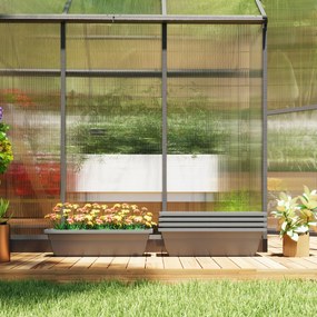 Outsunny Zestaw 5 Doniczek z Plastiku dla Tarasu, Ogrodu, Balkonu, 59 x 21 x 16 cm, Szary